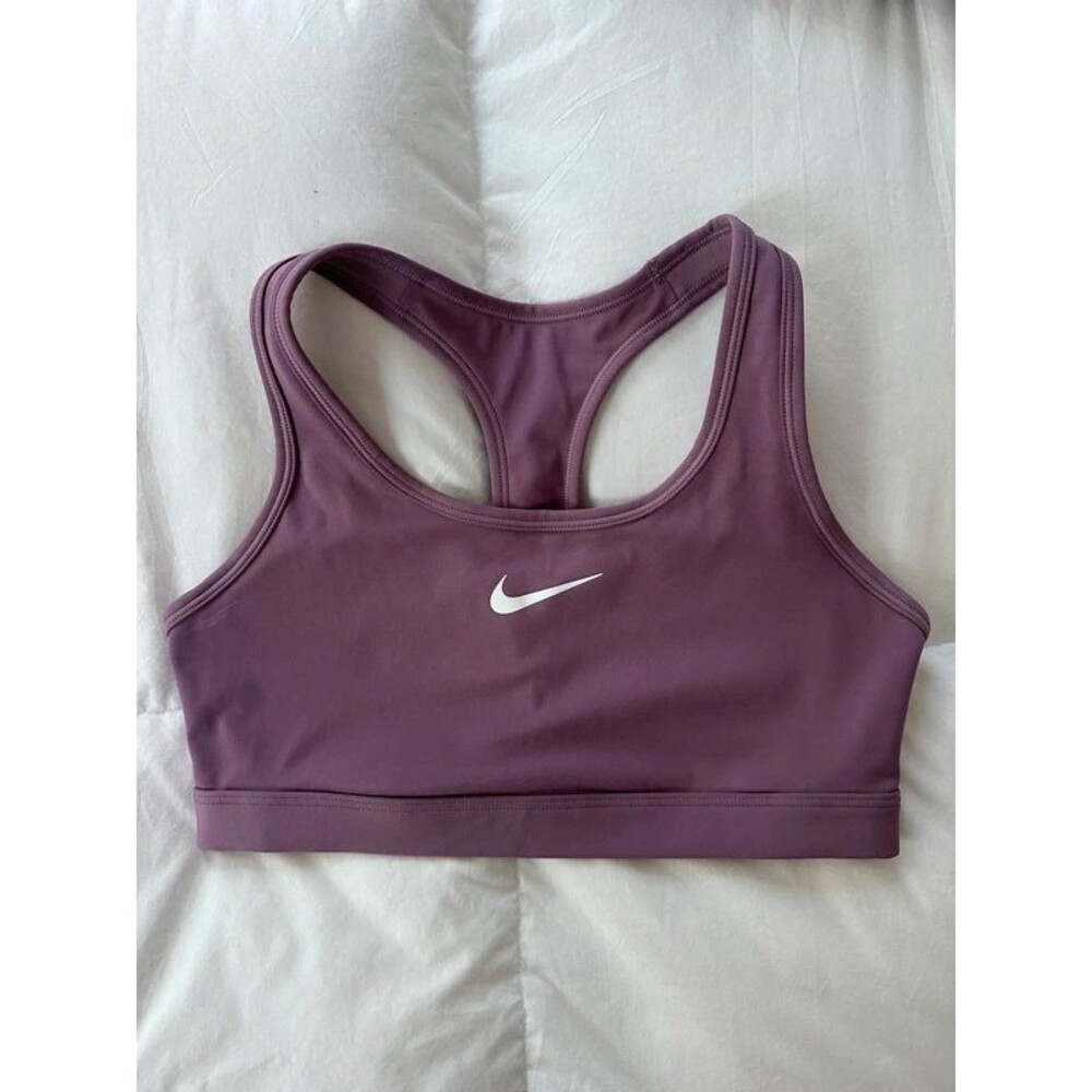 Nike Swoosh Medium-Support Sports Bra - Purple / Mauve (Size Small)